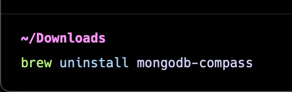 用 Brew 卸载 MongoDB Compose 的截图